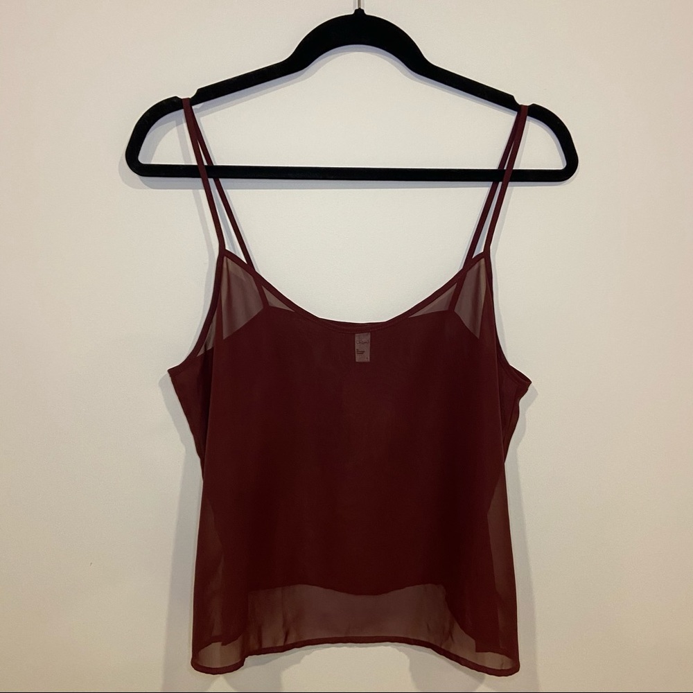 AMERICAN APPAREL Sheer Burgundy Tank